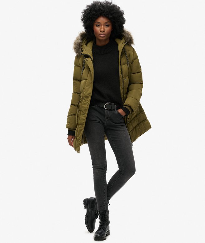 Everest Mid Faux Fur Puffer Coat