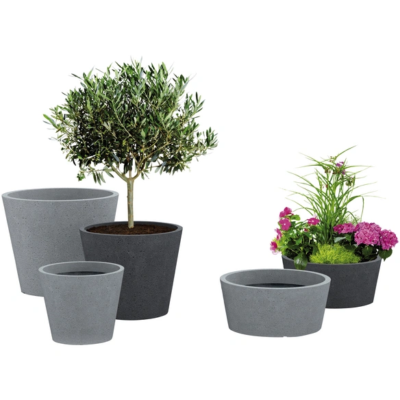 Pflanzgefäß »C-CONE«, ØxH: 28,5 x 24,3 cm, grau