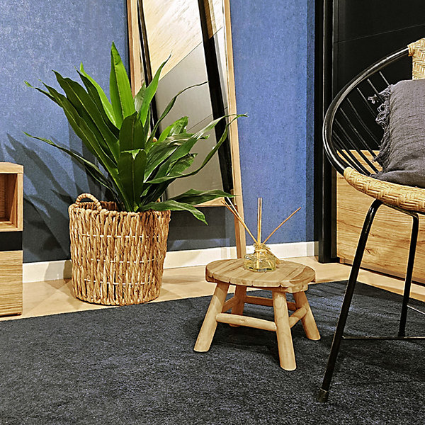 Mini tabouret - Porte plante D.30 en bois de teck naturel - OLIVIA