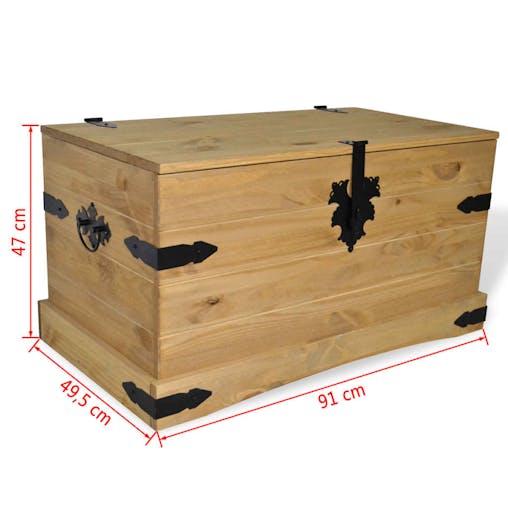 NNEVL Storage Chest Mexican Pine Corona Range 91x49.5x47 cm