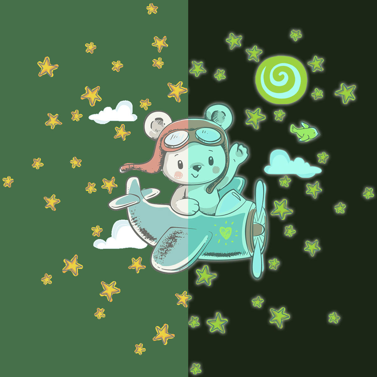 - Stickers phosphorescents lumineux ourson et 50 étoiles 50x55cm