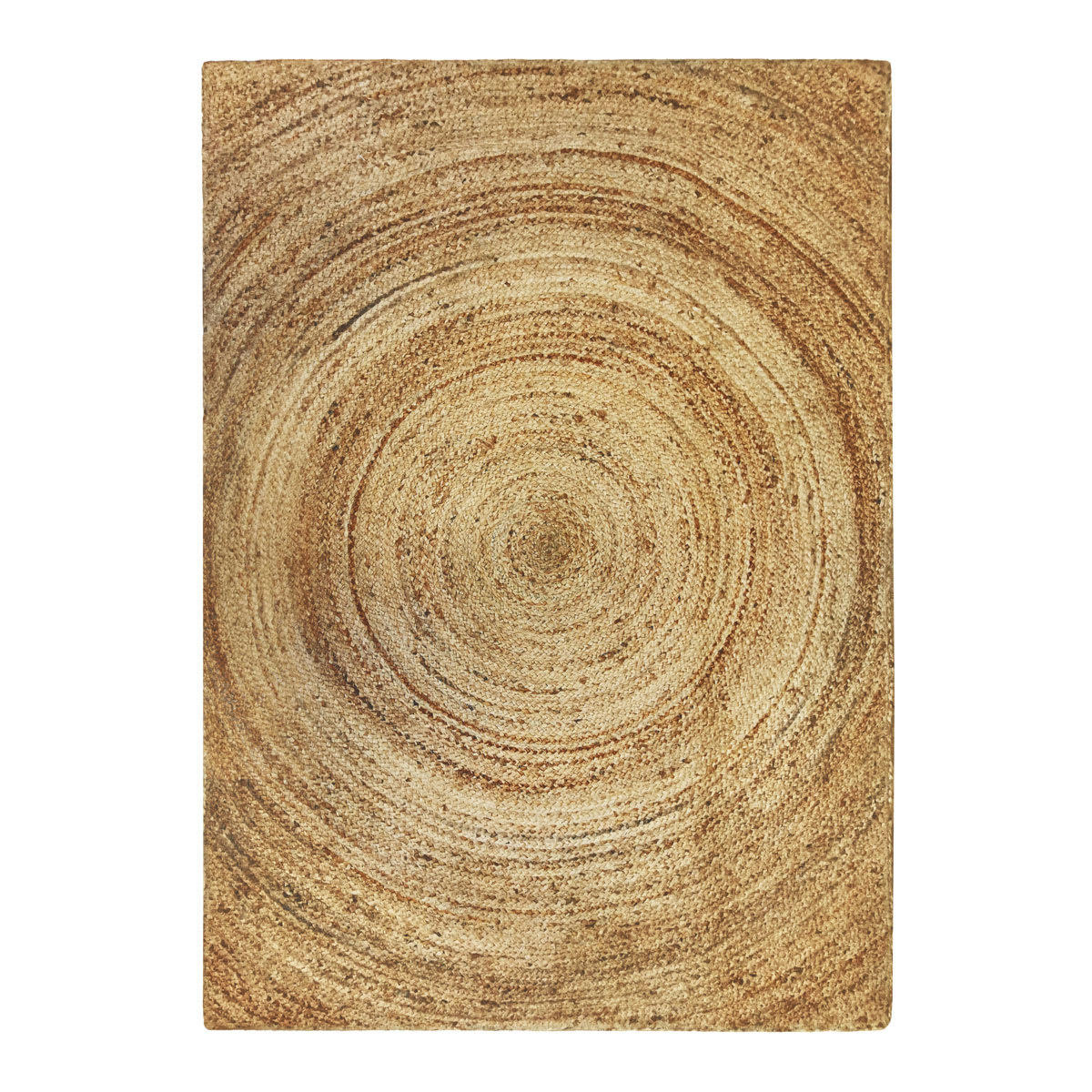 SUNNY - Tapis en jute tressé main, motif rond naturel 120x170