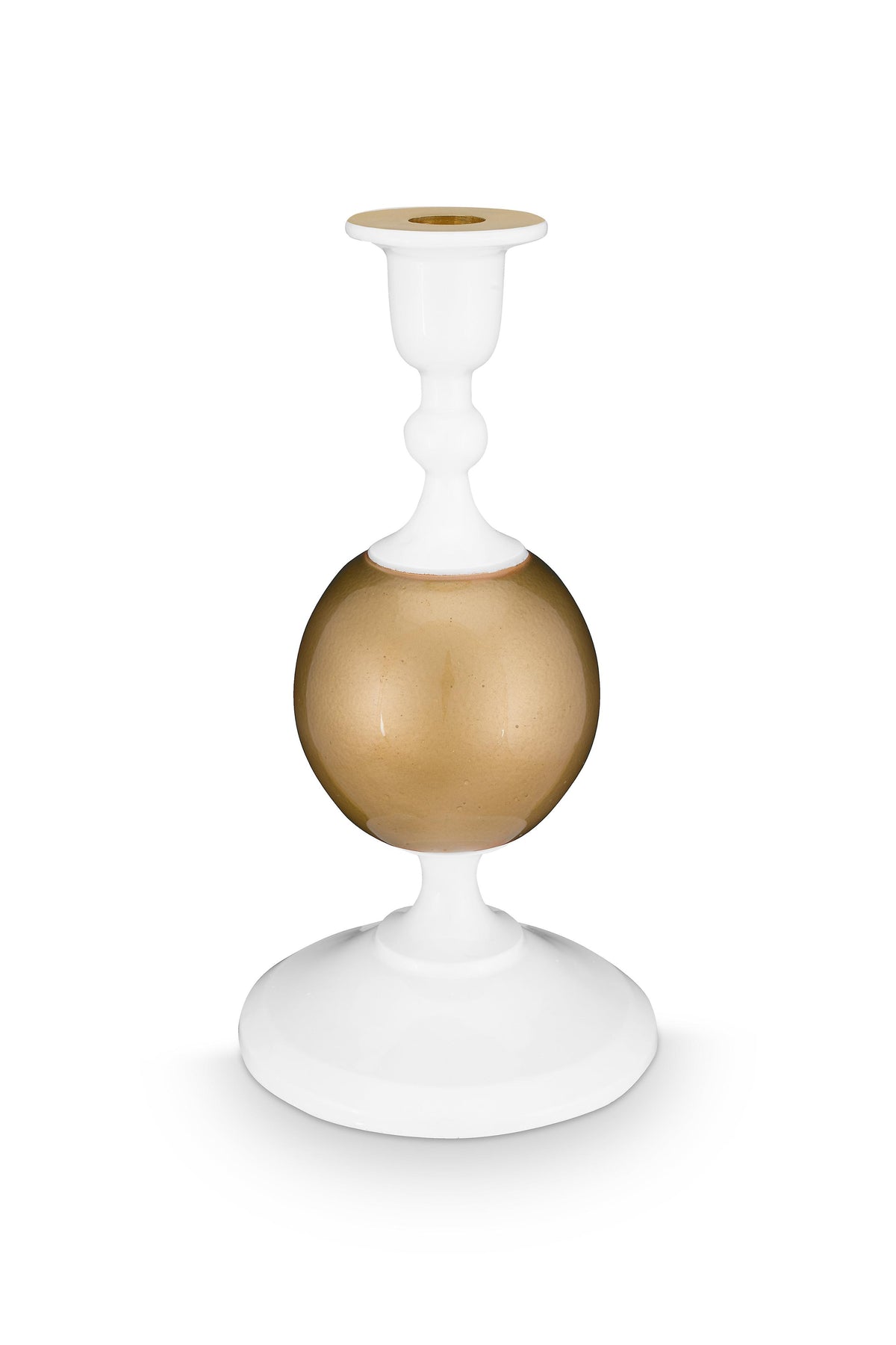 Pip Studio Kandelaar Sphere - Metaal - Wit/ Goud - 24cm