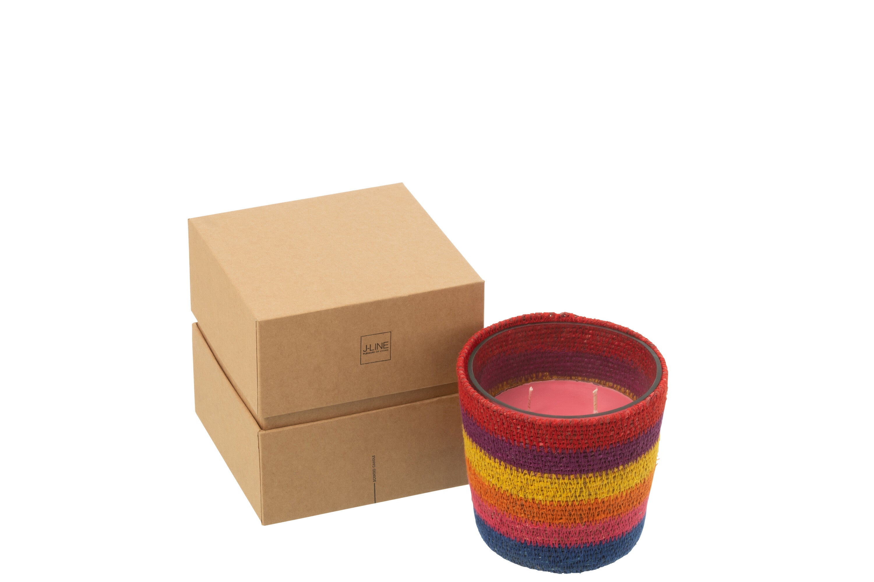 J-Line geurkaars mand - beige/mix - small - 45U
