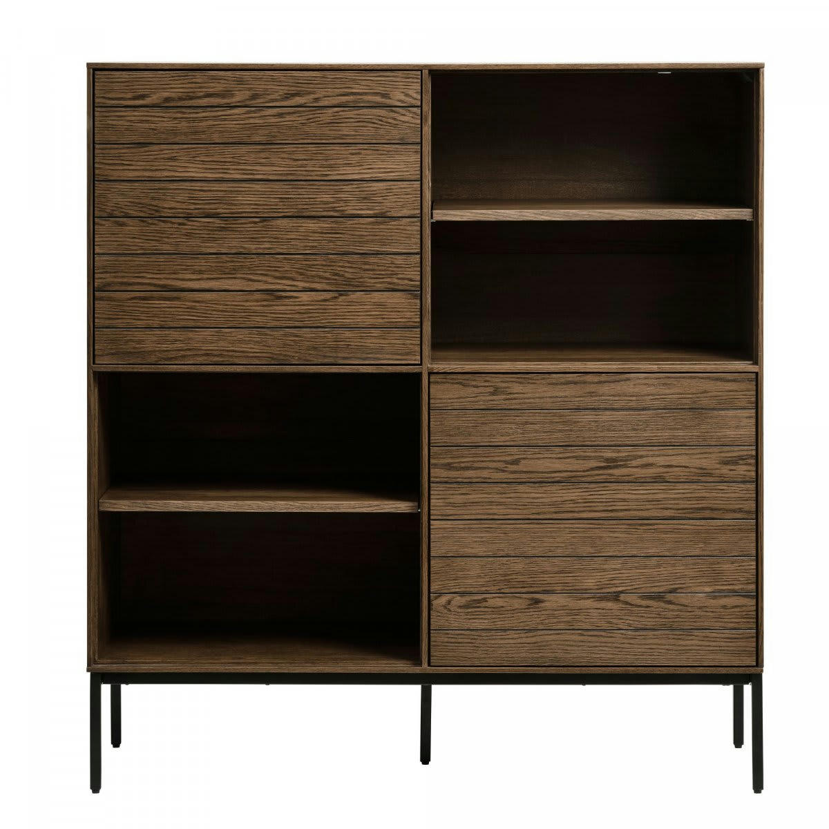 BLAZZERS - Buffet haut en bois 2 portes 4 étagères