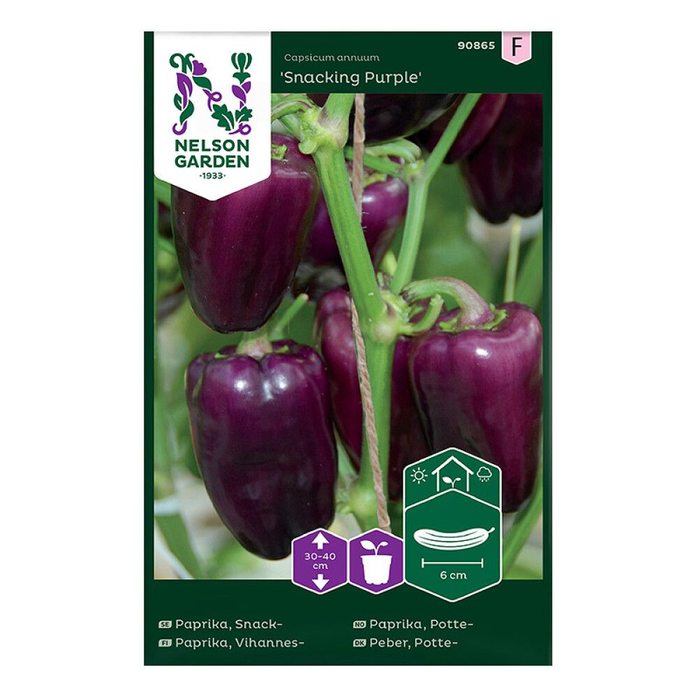 GRØNNSAKSFRØ NELSON GARDEN POTTEPAPRIKA SNACKING PURPLE