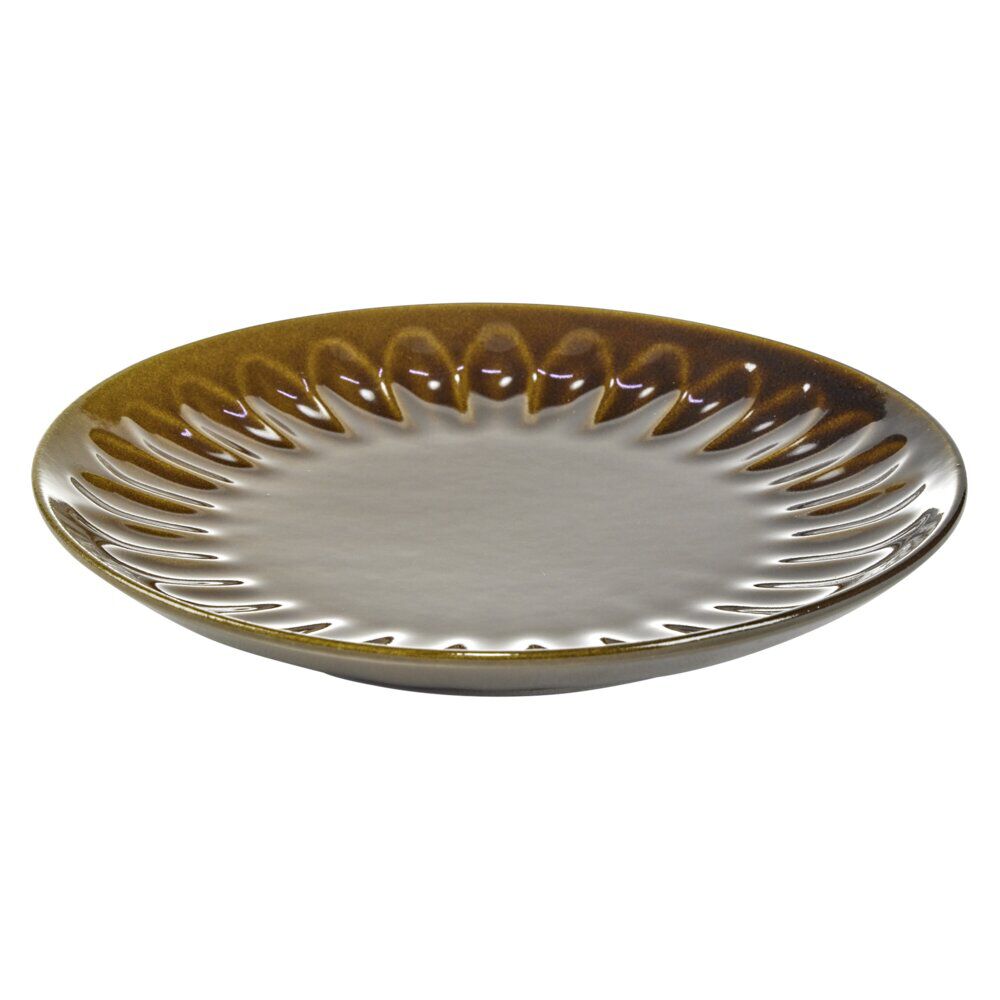 Assiette à dessert ronde Badem faïence marron foncé Ø21,5cm