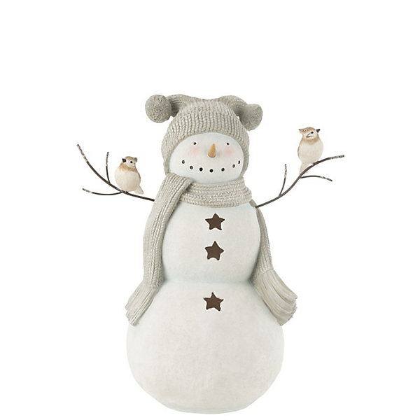 Bonhomme de neige en polyrésine multicouleur 43.5x26x50 cm
