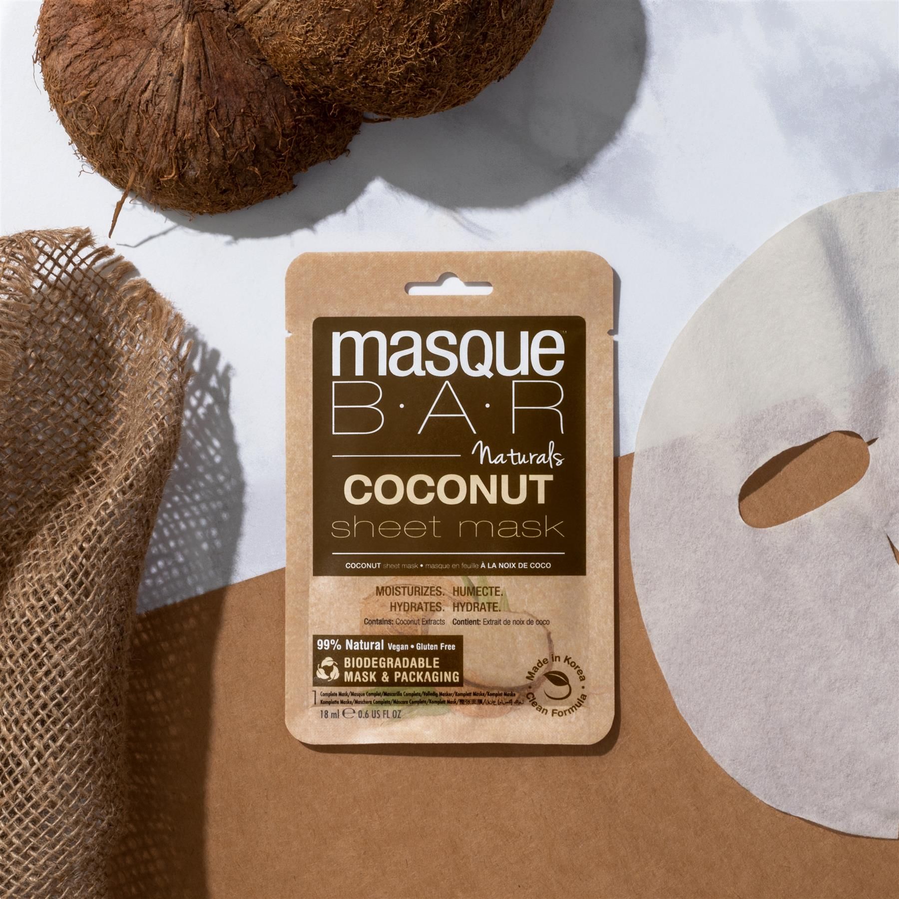 Masque BAR Naturals Coconut Hydrating & Soothing Face Sheet Mask