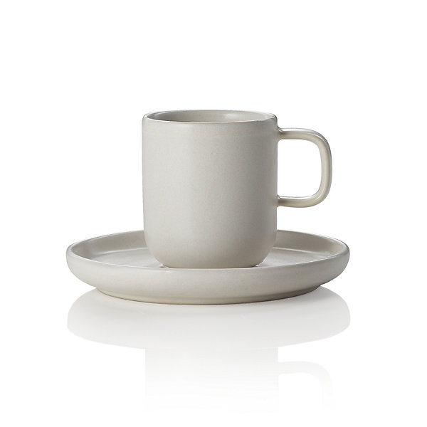 Lot de 6 tasses à espresso et soucoupes en grès 0,09 L Rocher clair H 65 mm - Was Germany