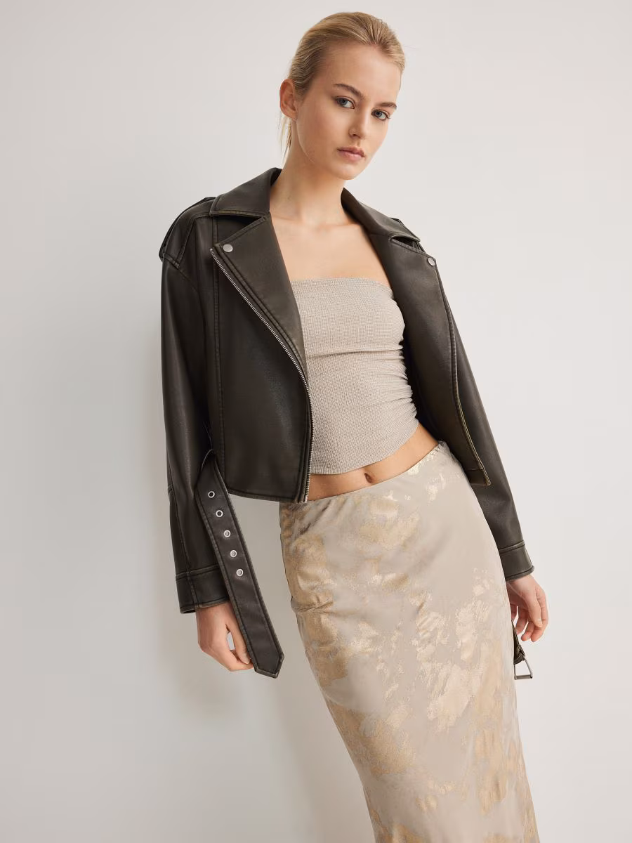 Skirt With Metallic Print