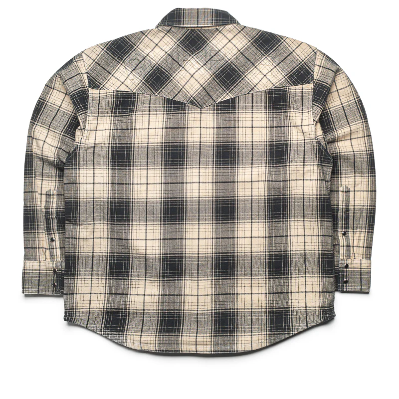 Purple Brand Wordmark Plaid Western Shirt - Brown