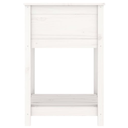 NNEVL Planter with Shelf White 54x54x81 cm Solid Wood Pine