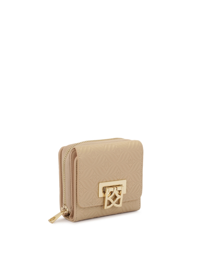 Beige wallet with an elegant pattern
