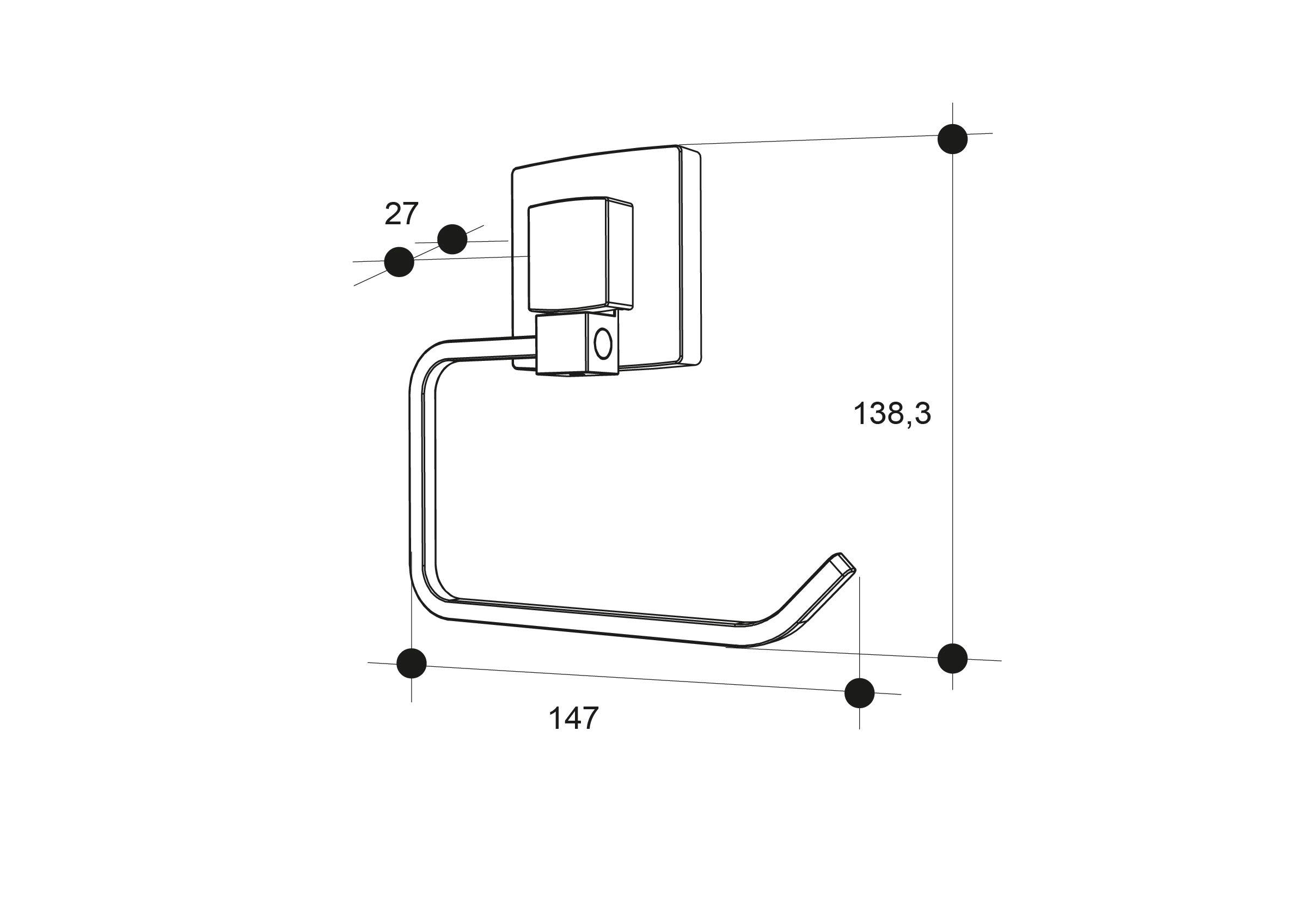 KOTE - Porte-papier WC  Acier inoxydable  Noir  à fixer au mur