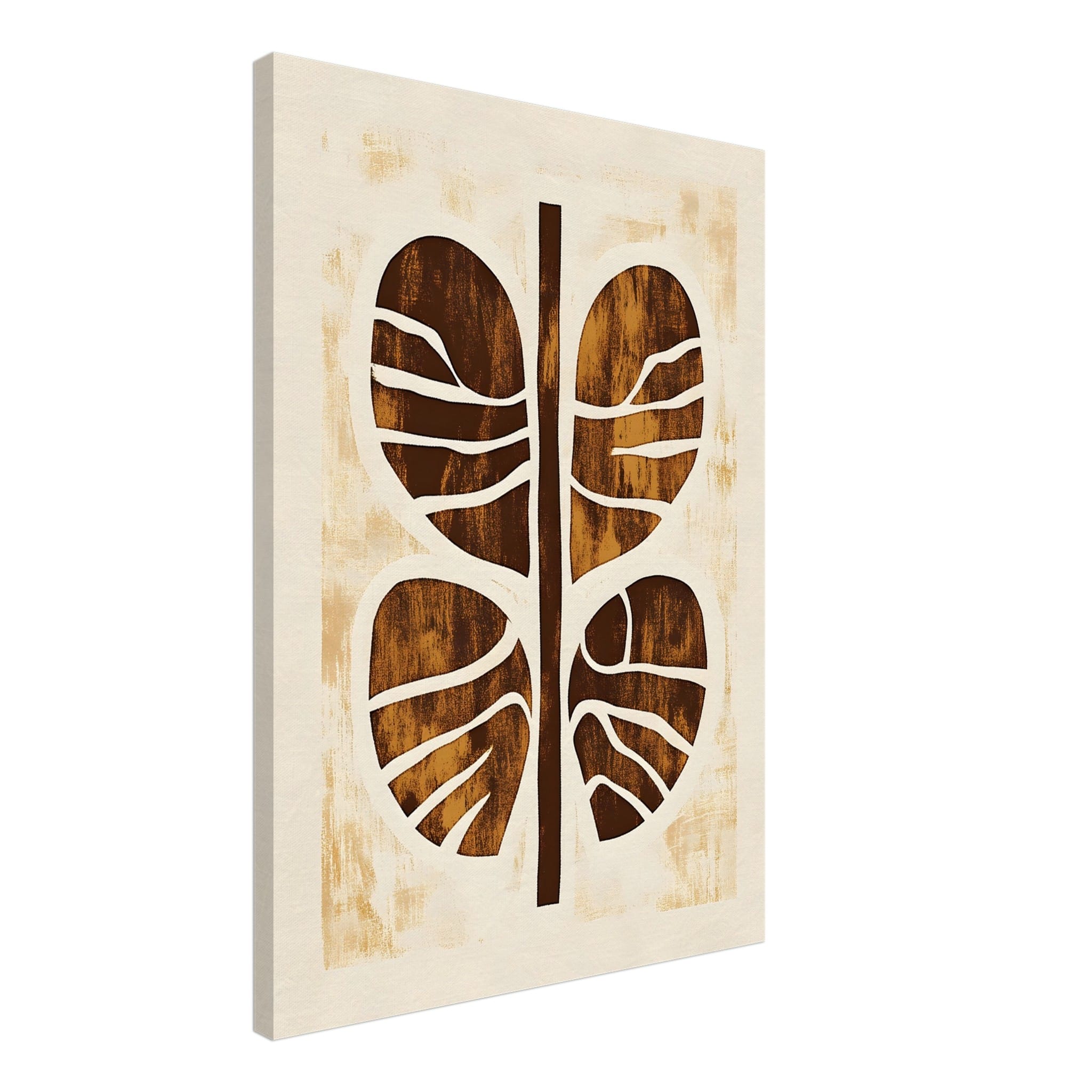Artfulprints Canvas Boho – Rooted form canvas - 100x150 cm - Bruin