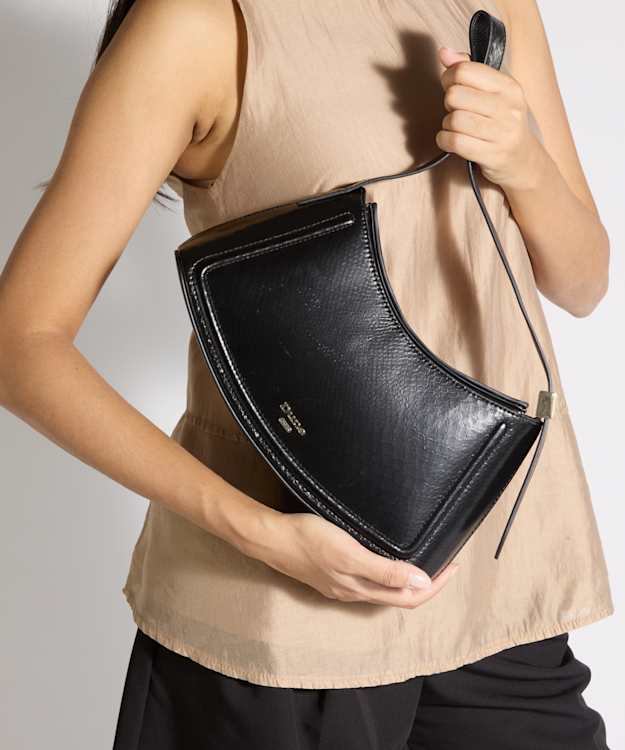 Dependent Black - Leather Sculptural Shoulder Bag