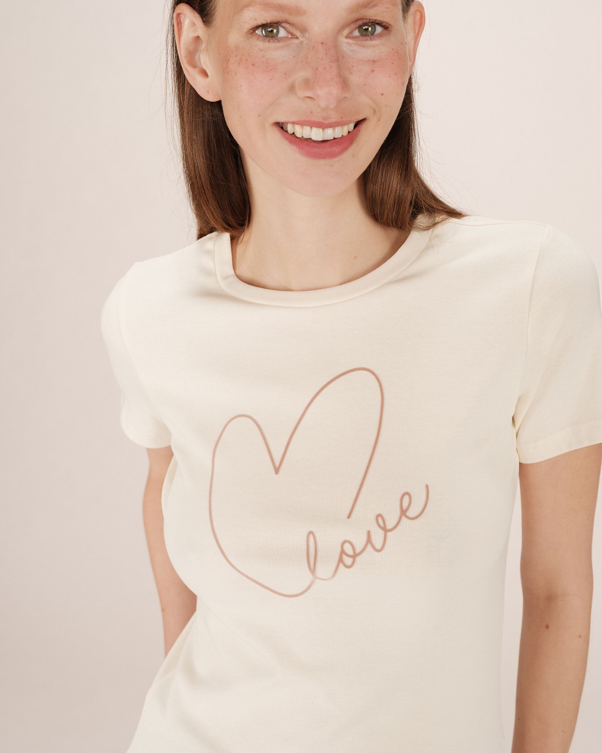 T-shirt a message ecru Sixte