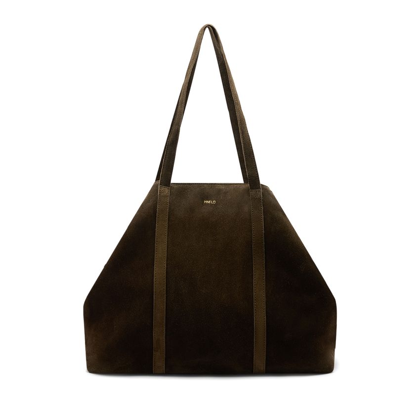 Manfield Groene suède shopper