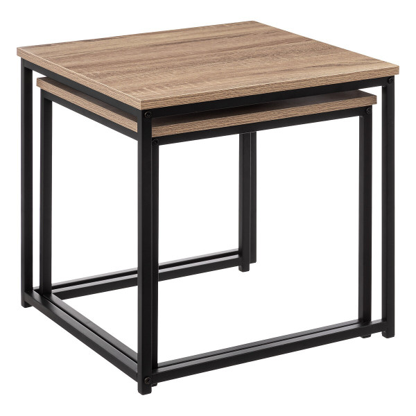 Zestaw 2 stolików Aliaj Oak Czarny 45x45 i 40x40cm do salonu