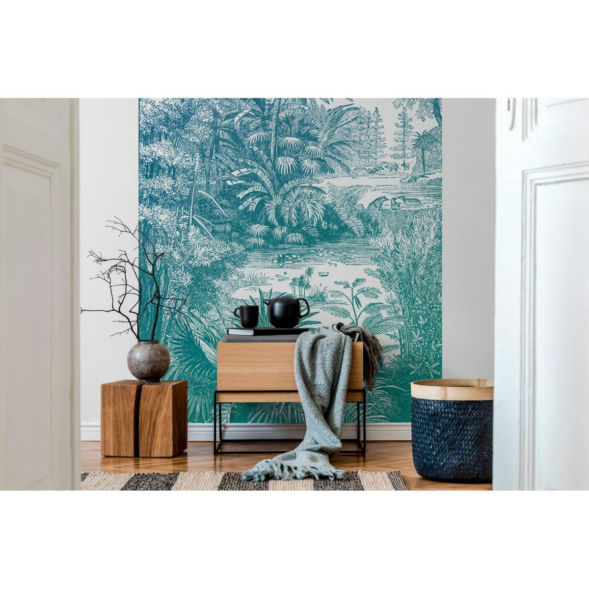 ARAUCARIA - Papier peint panoramique motif imprimé Vert émeraude 192x270cm