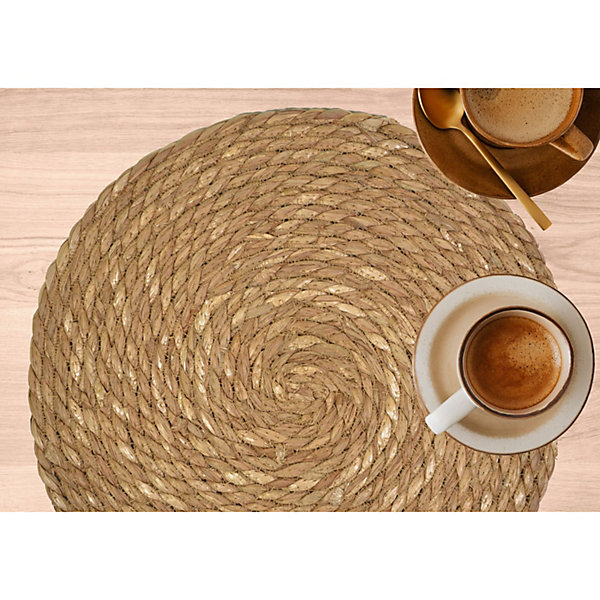 Lot de 2 sets de tables ronds en jute GRAMI