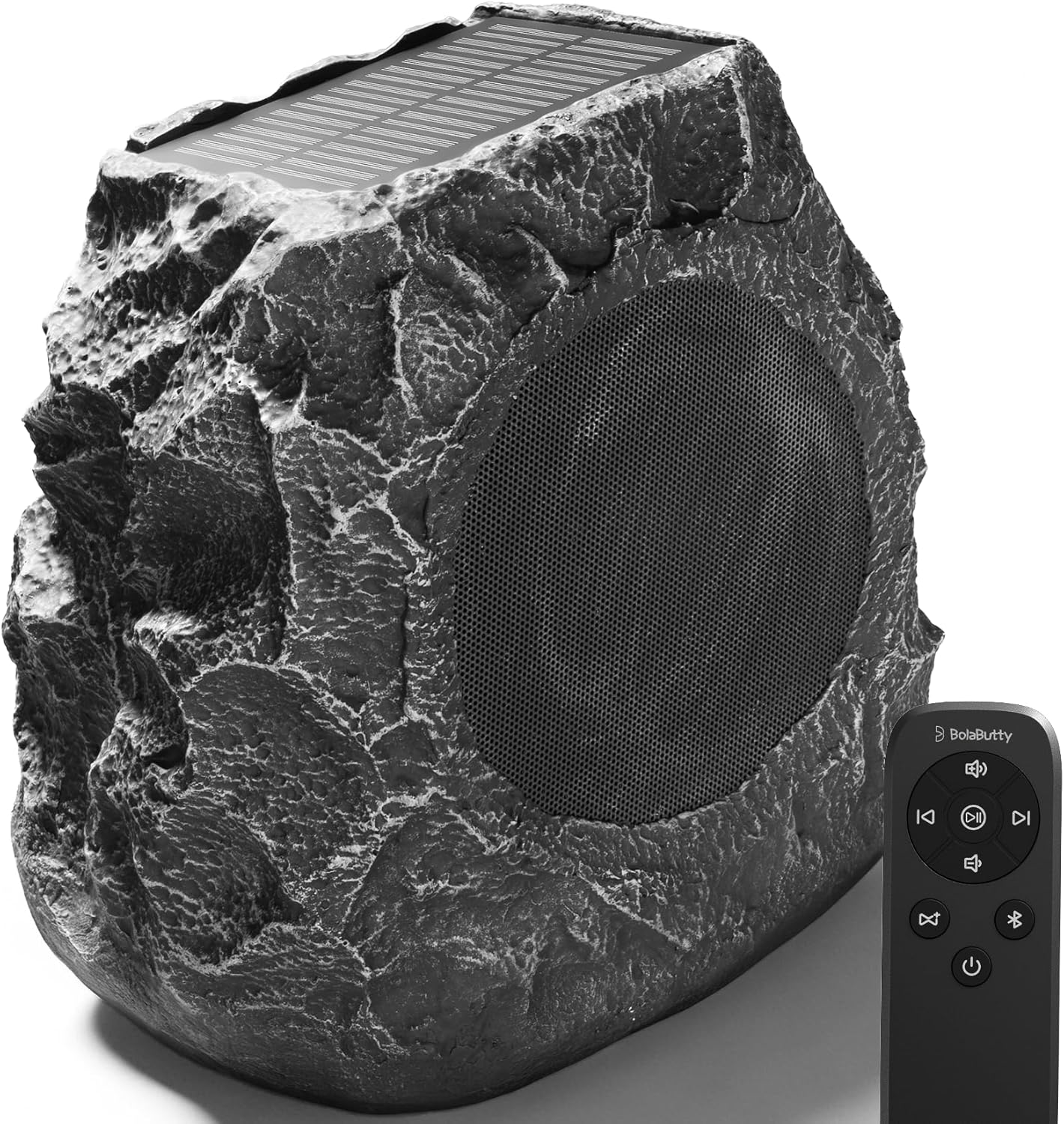 Upgraded Outdoor Rock Speaker 30W Deep Bass Multi-Sync up to 100Pcs, Remote Control, IPX7 Waterproof Solar-Powered Bluetooth Speaker Perfect for Pool, Garden, Patio, Ideal for Music Lovers - 1 Pack