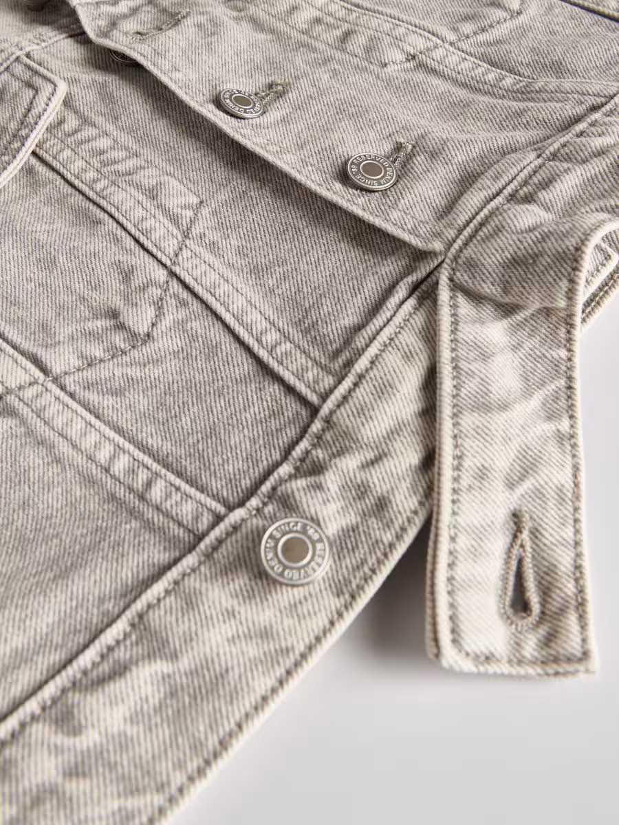 Denim Vest With Wash Effect
