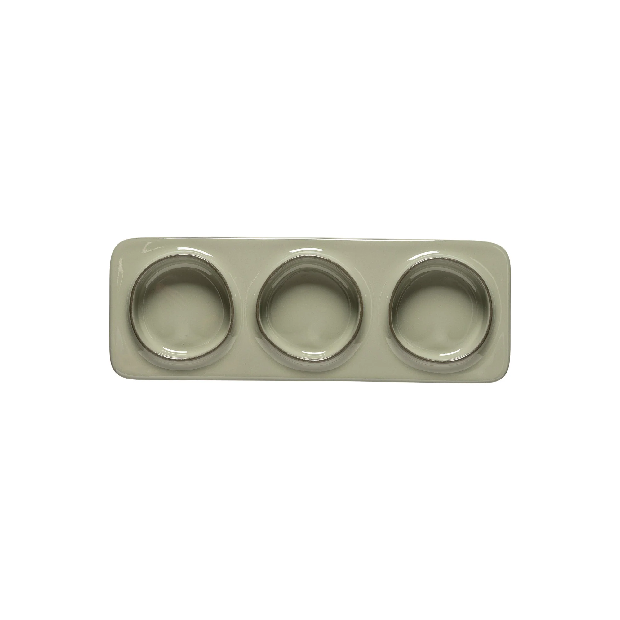 3-Section Rectangular Tray Âmbar