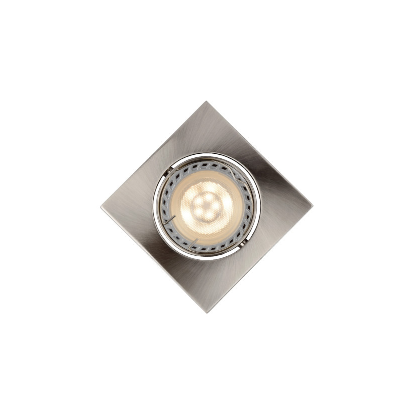 Spot à encastrer LED Focus inox dimmable 8 x 8 cm GU10 5 W LUCIDE