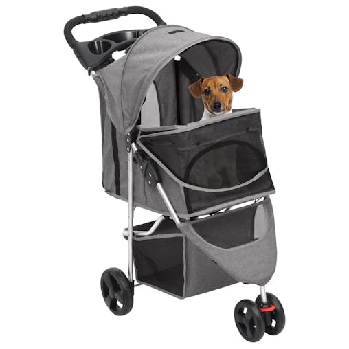 NNEVL Folding Dog Stroller Grey 80x46x98 cm Oxford Fabric