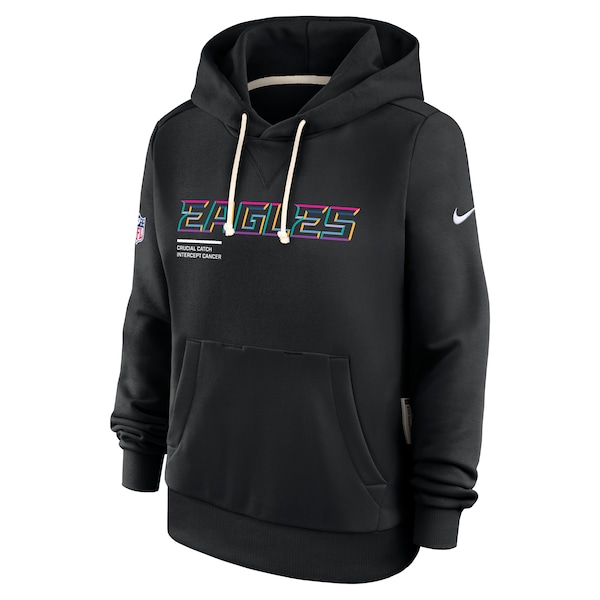 Philadelphia Eagles Nike Women's 2025 NFL Crucial Catch Sideline Standard Issue Dri-FIT Hoodie - Black