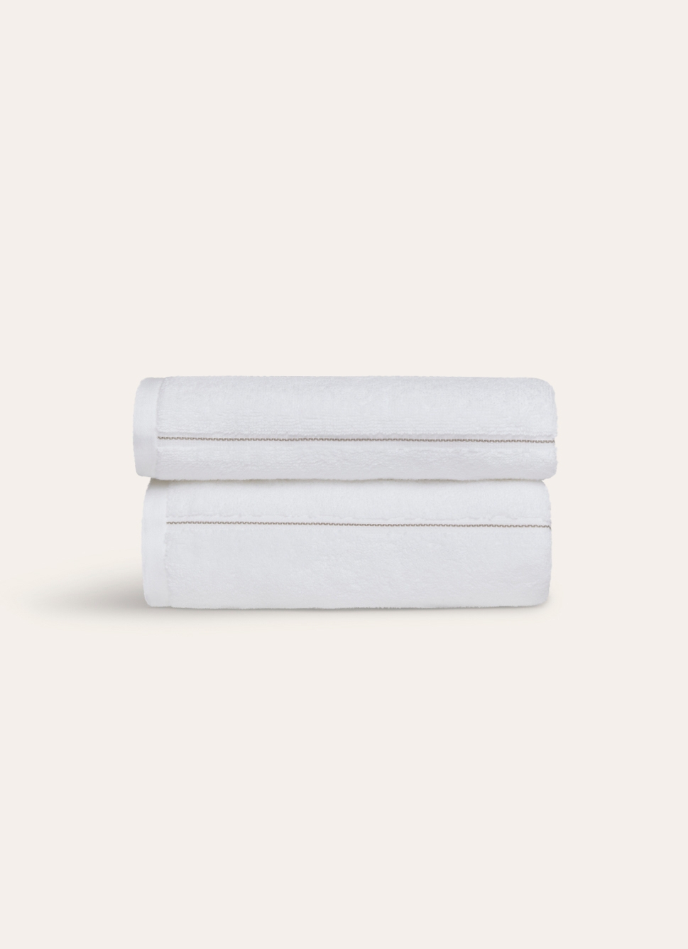 SERVIETTE DE TOILETTE COTON RAYE BLANC