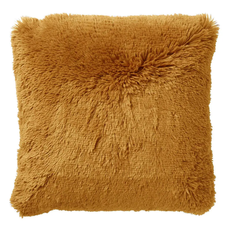 KUSSENSET - 4-delig Fluffy & Velvet - 45x45 cm - inclusief binnenkussens - geel