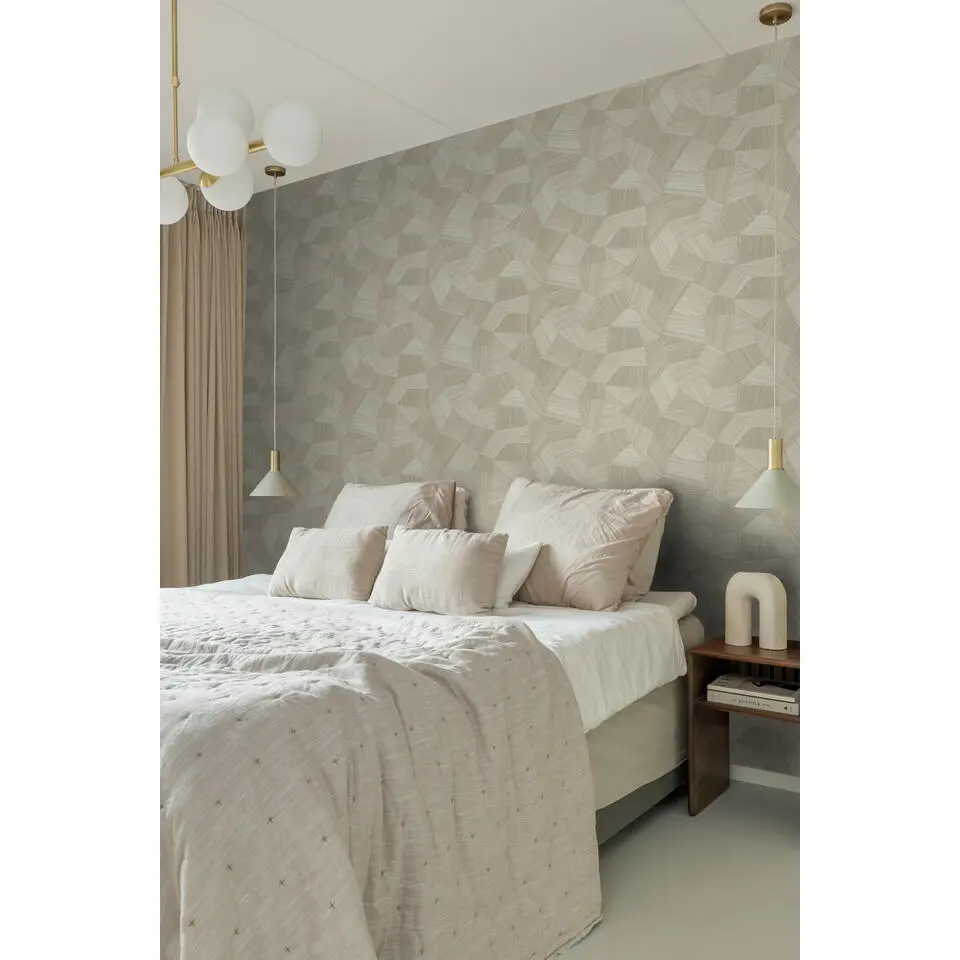 Origin Wallcoverings behang grafisch 3D motief zand beige - 53 cm x 10.05 m