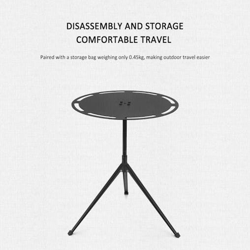 NNEOBA Round Camping Table with Telescopic Fishing Light Pole