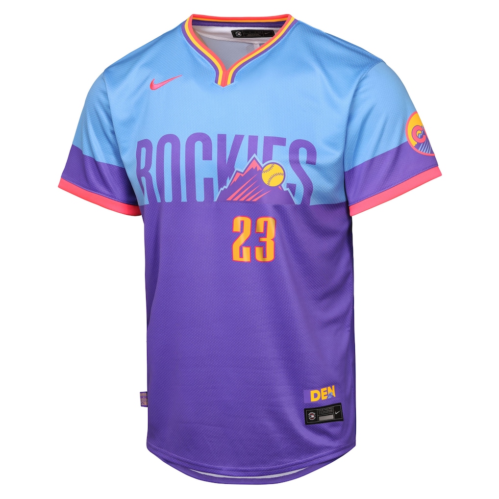 Kris Bryant Colorado Rockies Nike Youth 2025 City Connect Limited Player Jersey - Purple/Light Blue