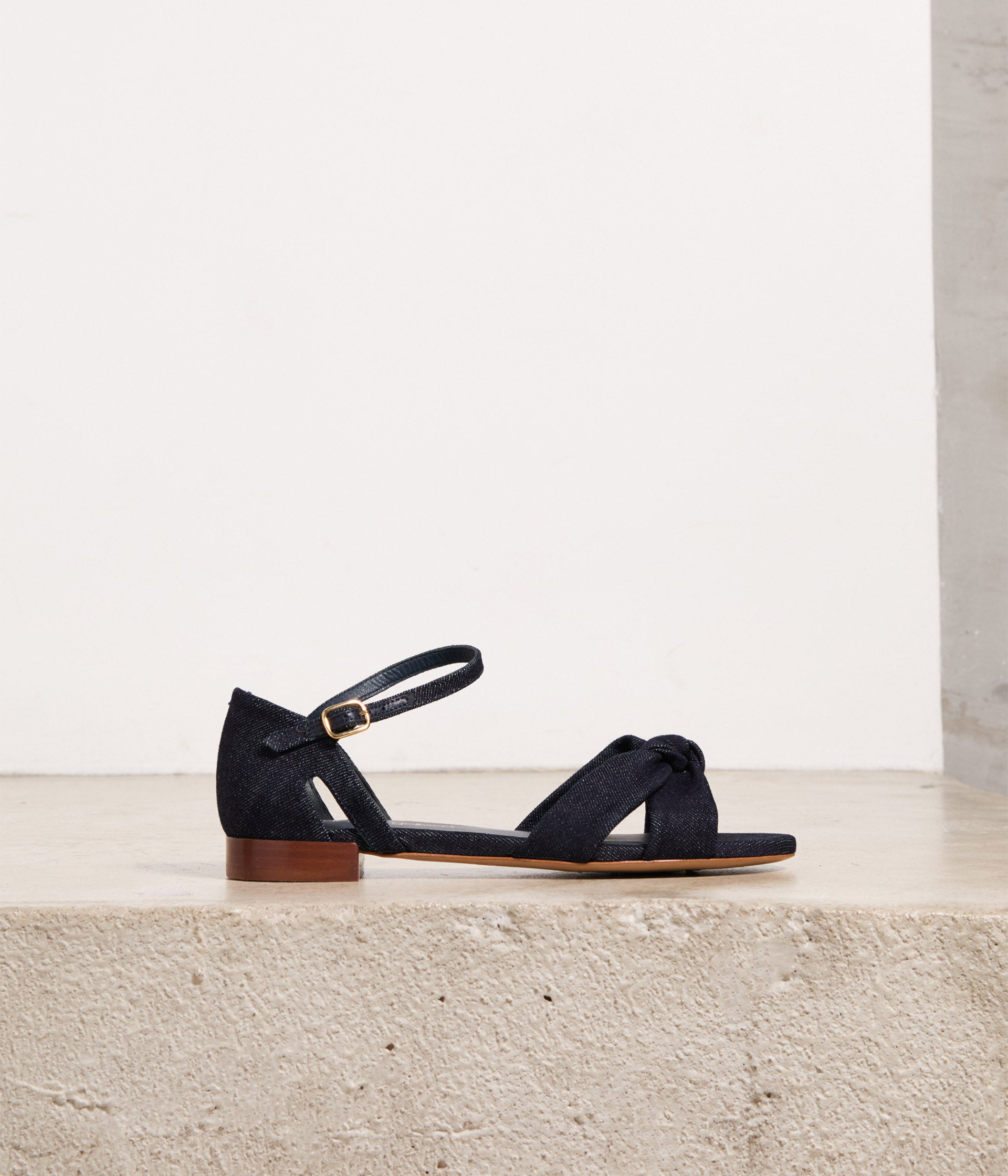 Sandales plates en denim Betina