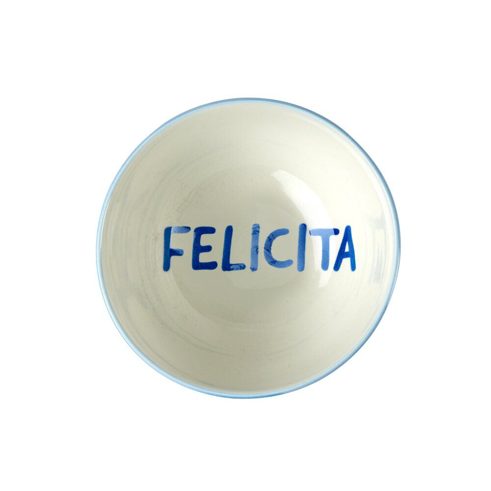 Coupelle porcelaine "Felicita" blanche et bleue Ø11,5cm