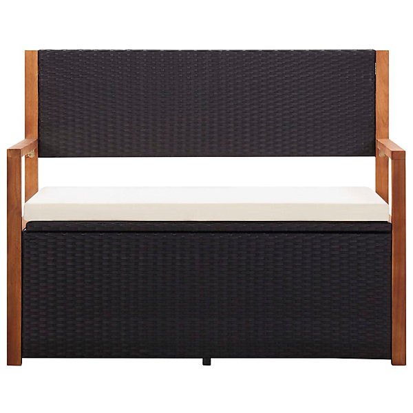 Banc de jardin meuble de patio resine noir Helloshop26