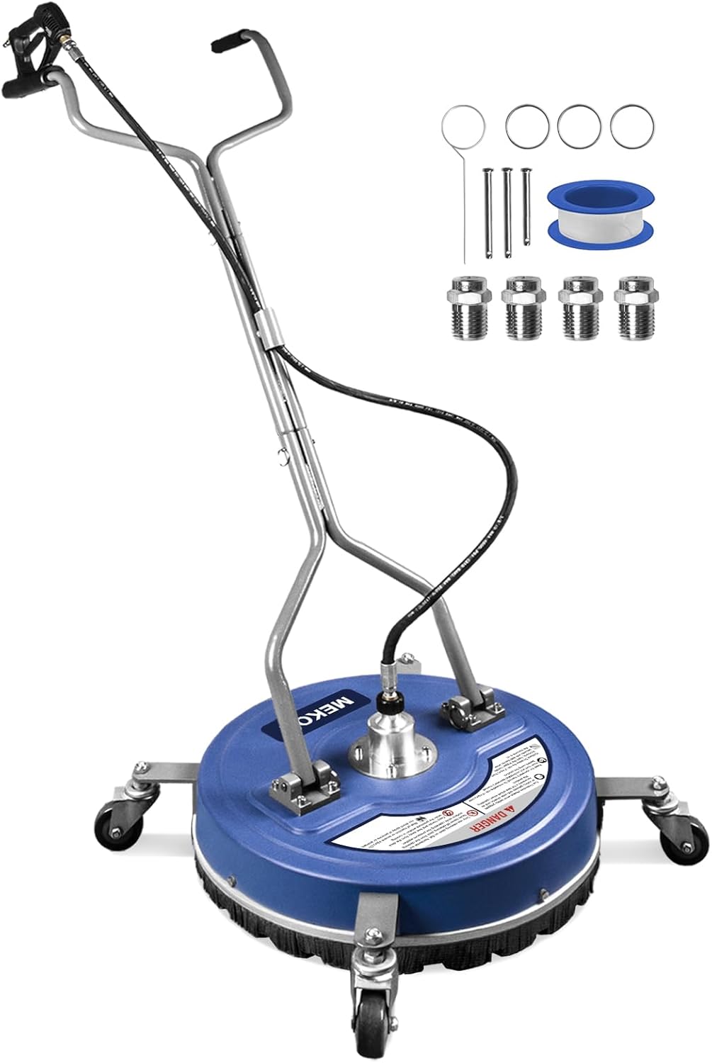 MEKOH Pressure Washer Surface Cleaner 20''  4500PSI Power Washer Surface Cleaner Attachment with Wheels  Pressure Washer Accessory for Driveway Sidewalk Curb Deck Patio Cleaning  3/8'' Quick-Connect