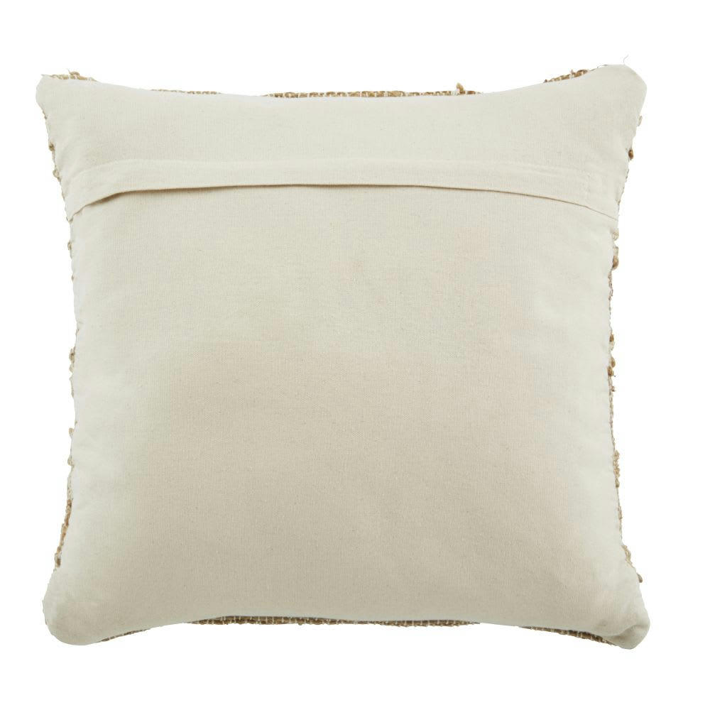 TAMU - Coussin en jute tissé motifs géométriques écrus et beiges 45x45