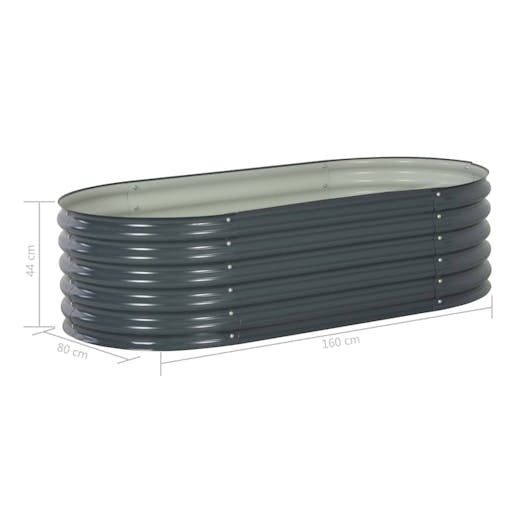 NNEVL Garden Raised Bed 160x80x44 cm Galvanised Steel Grey