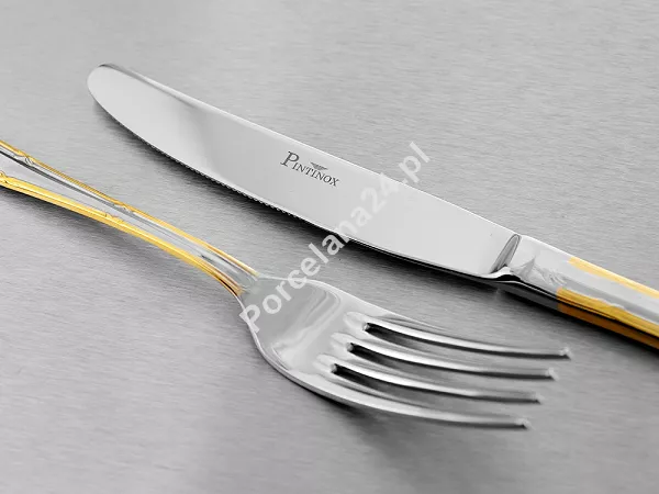 Komplet sztućców 24 cz. na 6 sób Pintinox 1929 - Filet (2.5 mm) złocone 23.FILG.K24