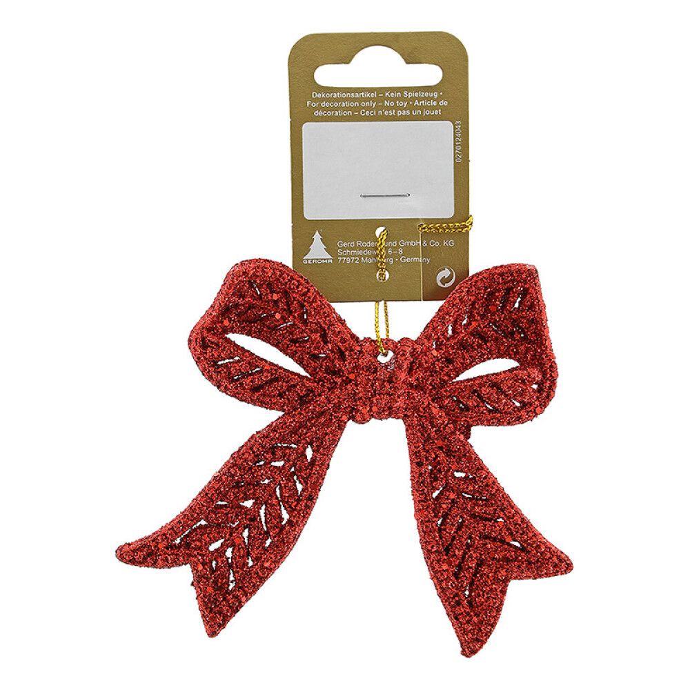 JULETREPYNT JULESLØYFE GLITTER 11CM RØD