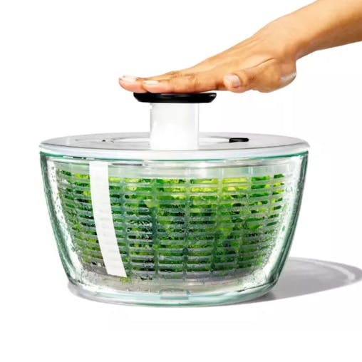 OXO Good Grips Glass Salad Spinner | Serving Bowl Lettuce Dryer