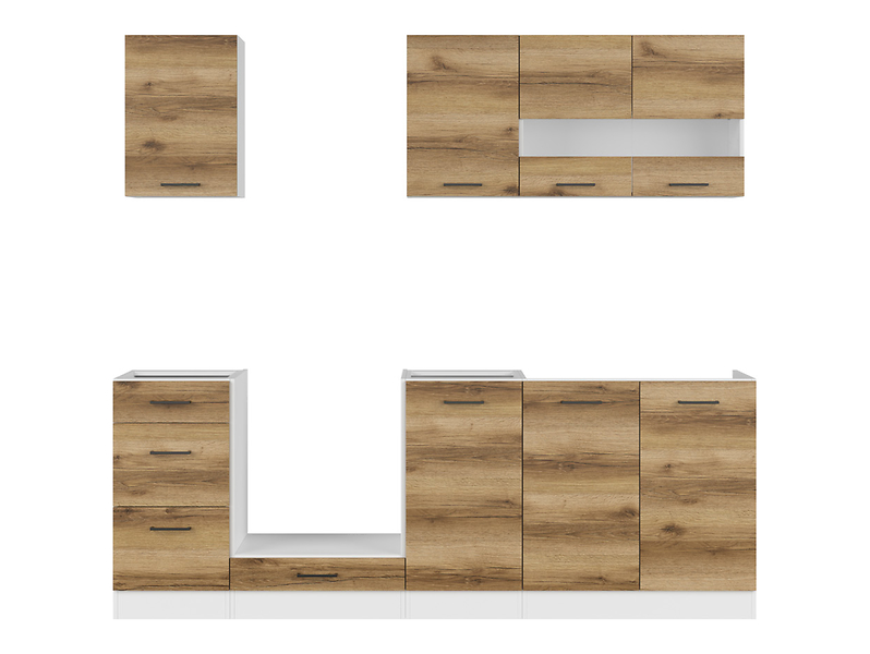 Komplet kuchenny Junona Line 220 cm dąb delano jasny