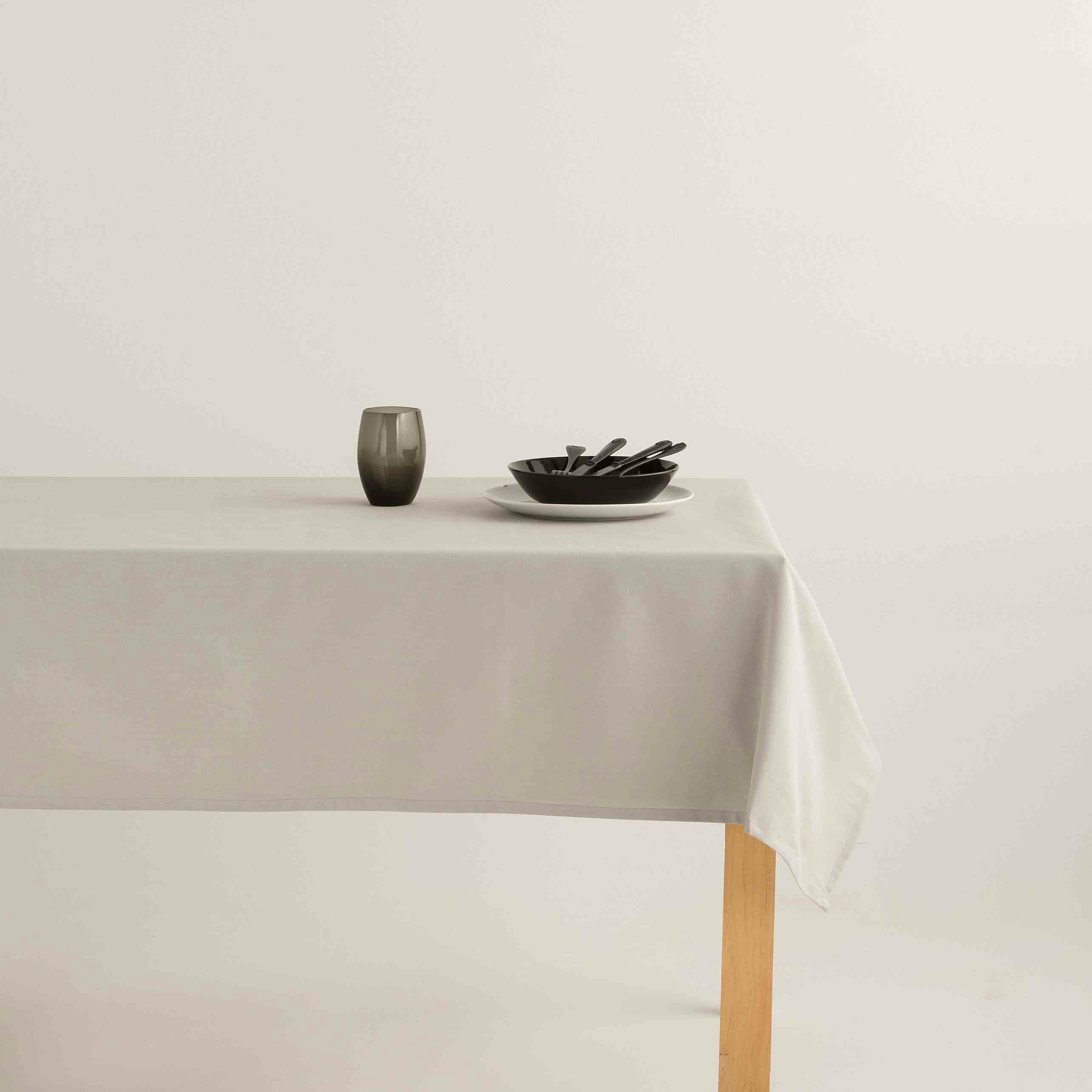 KAHU GRIS - Nappe en coton biologique avec gris traitement anti-taches 140x100 cm