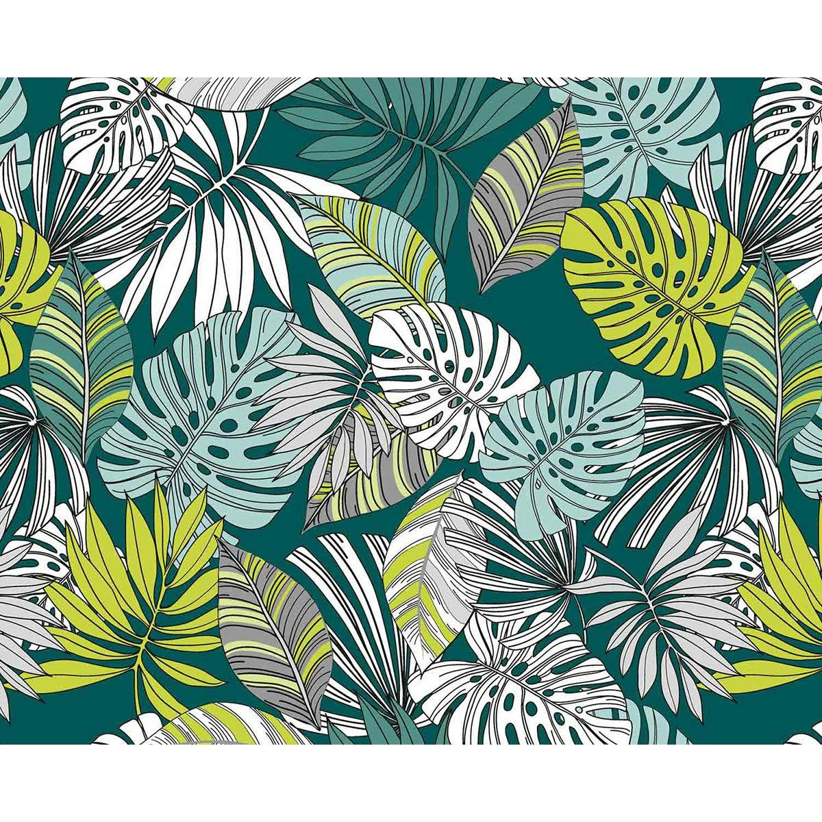 - Set de table à l'esprit jungle polypropylène bleu paon 28.5x44 cm