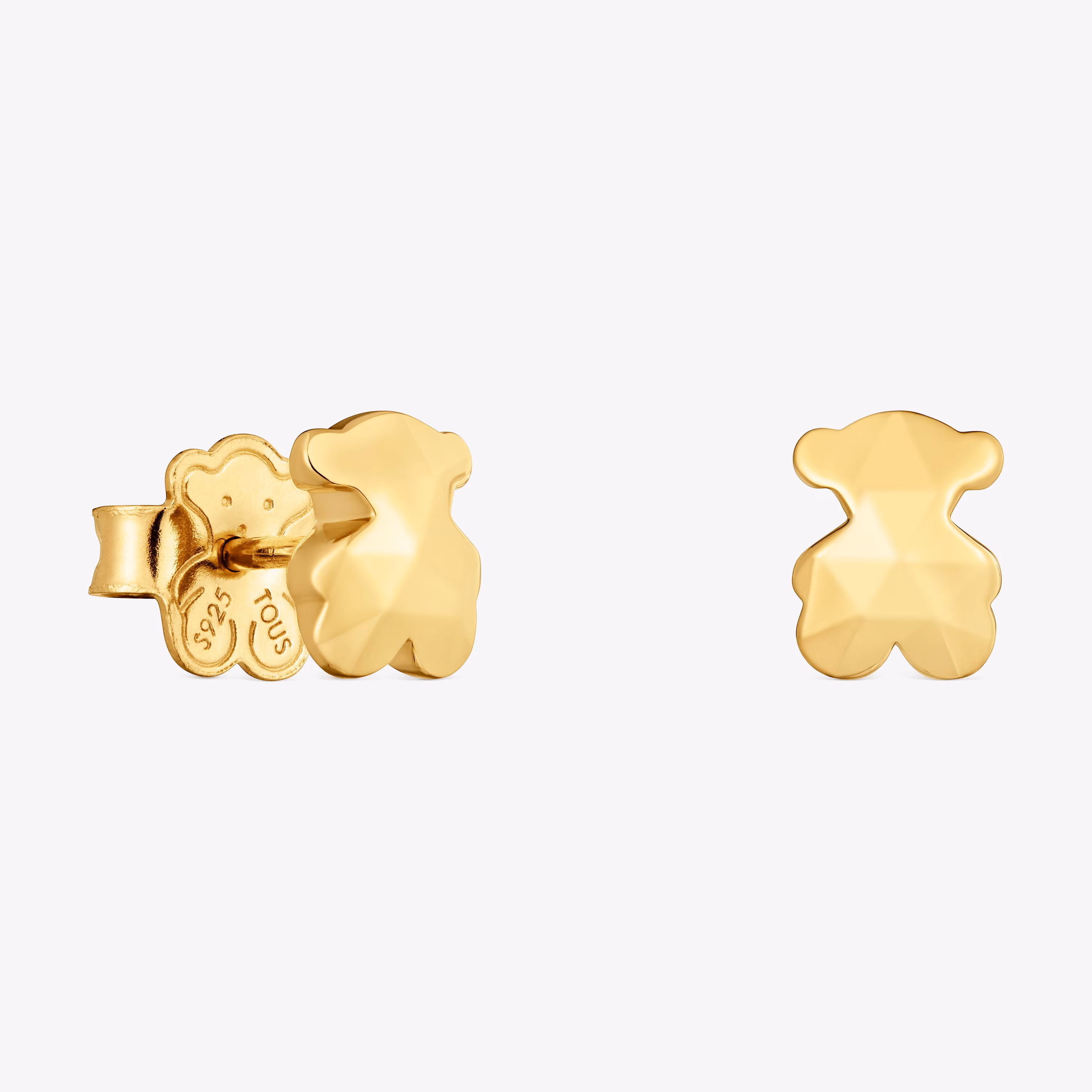 Pendientes oso con baño de oro 18 kt sobre plata Icon Metal